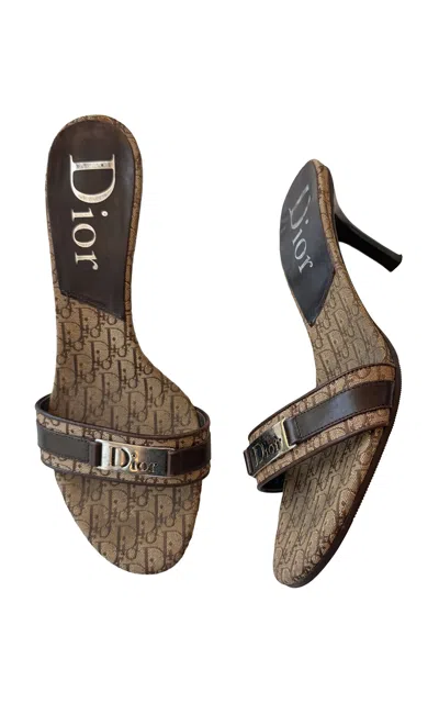 Dear Clementine Vintage Dior Y2k Diorissimo Monogram Logo Mules (it 38) In Brown