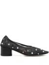 Dear Frances 45mm Balla Crystal-embellished Mesh Pumps In Black