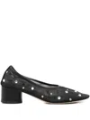 Dear Frances 45mm Balla Crystal-embellished Mesh Pumps In Black