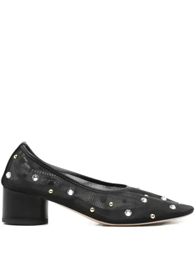 Dear Frances 45mm Crystal-embellished Heeled Pumps In Black