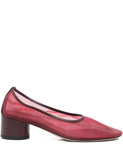 Dear Frances 45mm  Mesh Block-heel Pumps In Red