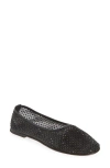 Dear Frances Balla Crystals Mesh Ballet Flats In Black