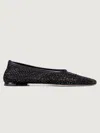 Dear Frances Balla Crystals Mesh Ballet Flats In Black
