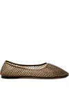 Dear Frances Balla Crystal-embellished Mesh Ballet Flats In Brown