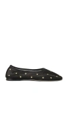 Dear Frances Mesh Stud-detail Balla Ballet Flats In 黑色