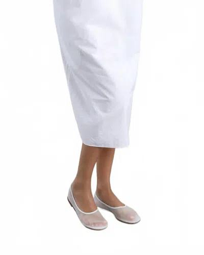 Dear Frances Balla Mesh Ballerina Flat Shoes In White
