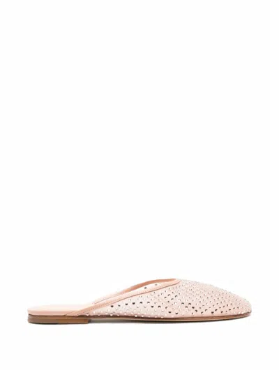 Dear Frances Balla Mesh Crystal Slippers In Neutral