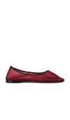 Dear Frances Balla Mesh Flat In Burgundy