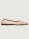 Dear Frances Pink Balla Mesh Ballerina Flats In Nude