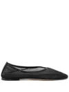 Dear Frances Brown Balla Mesh Ballerina Flats In Black