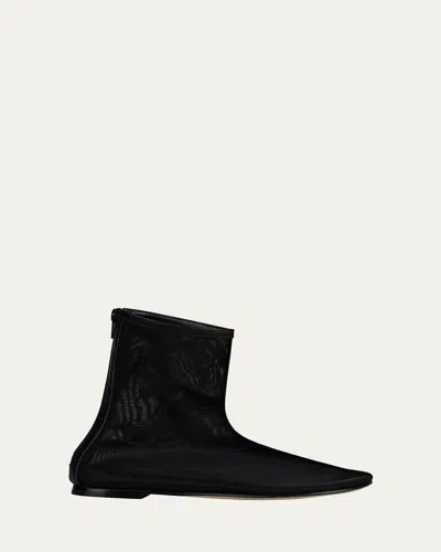 Dear Frances Balla Sheer Mesh Booties In Black