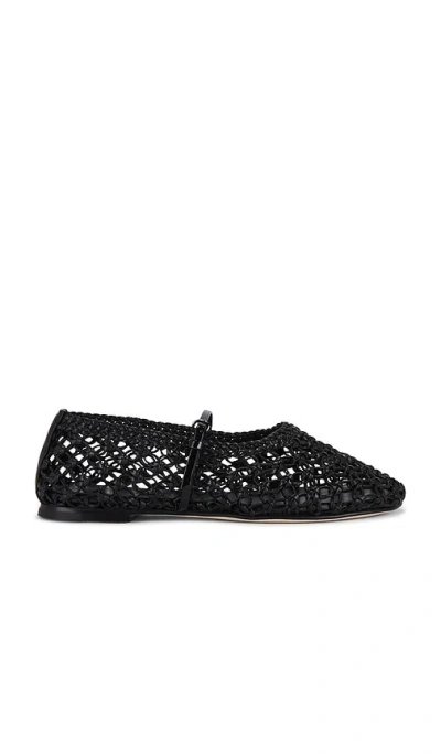 Dear Frances Balla Woven Ballet Flats In Nappa Leather In Black