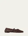 Dear Frances Balla Weave Flats In Brown