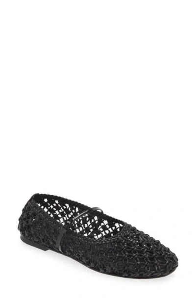 Dear Frances Balla Woven Ballet Flats In Nappa Leather In Black
