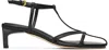 Dear Frances Black Tee Heeled Sandals