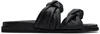 Dear Frances Calf Leather Flip Flops In Black