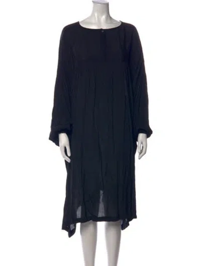 Pre-owned Dear Frances Crew Neck Midi Length Dress In Blue