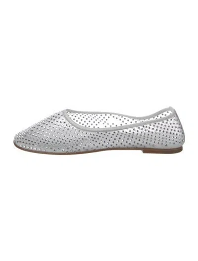 Pre-owned Dear Frances Crystal Flats In Silver