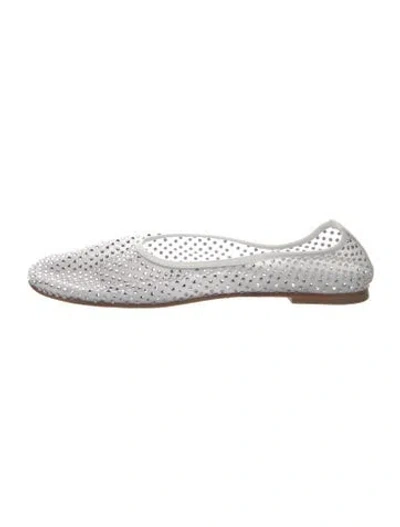 Pre-owned Dear Frances Crystal Flats In White