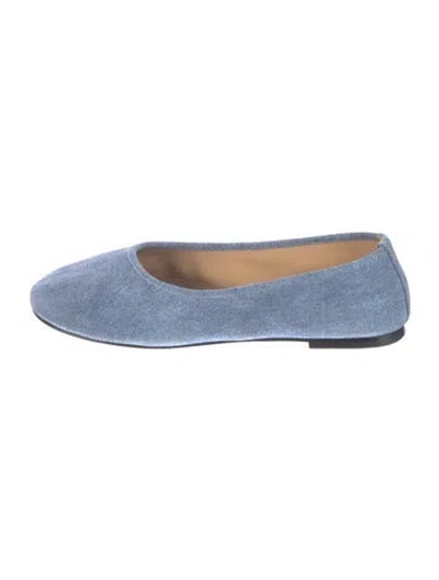 Pre-owned Dear Frances Denim Ballet Flats In Blue