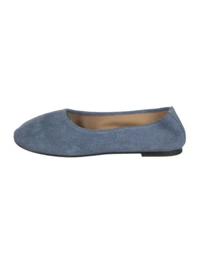 Pre-owned Dear Frances Denim Ballet Flats In Blue