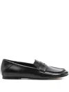 Dear Frances Drew Penny Leather Loafers In Black