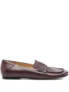 Dear Frances Drew Penny Leather Loafers In Red