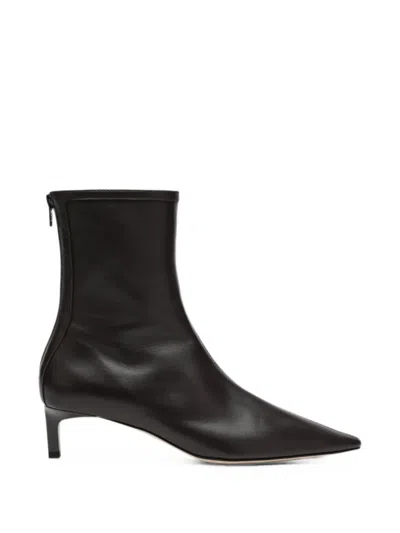 Dear Frances Fio Pointed-toe Leather Ankle Boots In Brown
