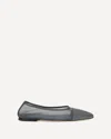 Dear Frances Gala Mesh-panel Ballet Flats In Gray