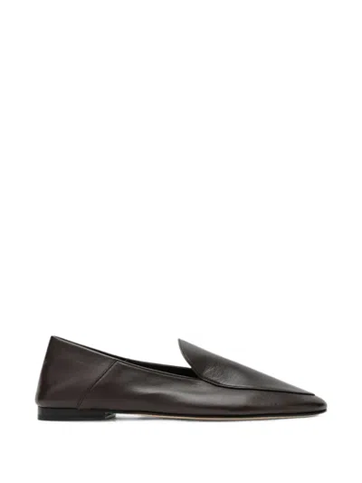 Dear Frances Espresso Nappa Leather Gio Slip-on Loafers In Animal Print