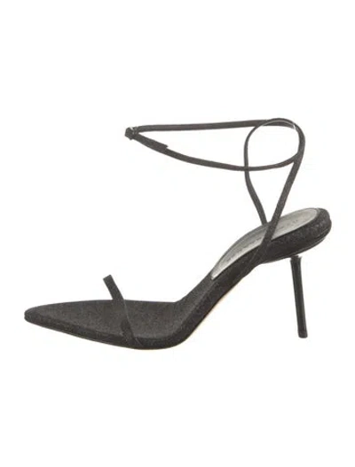 Pre-owned Dear Frances Glitter Sandals In Grey