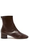 Dear Frances Harlie 45 Glossed Leather Ankle Boots In Brown