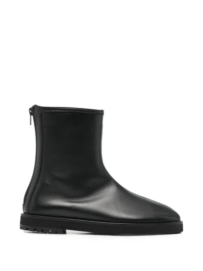 Dear Frances Joss Leather Ankle Boots In Black