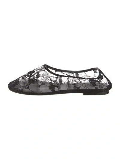 Pre-owned Dear Frances Lace Lace Pattern Ballet Flats In Black