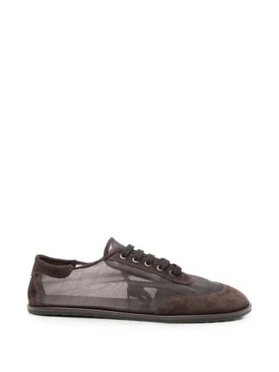 Dear Frances Suede Sneakers With Laces And Suede Leather Inserts In Brown