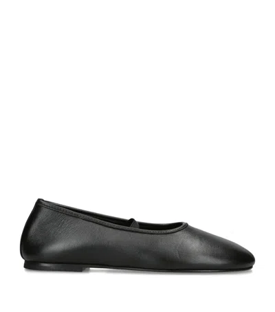 Dear Frances Leather Balla Ballet Flats In Black