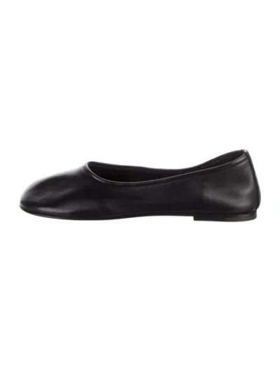 Pre-owned Dear Frances Leather Ballet Flats In Black