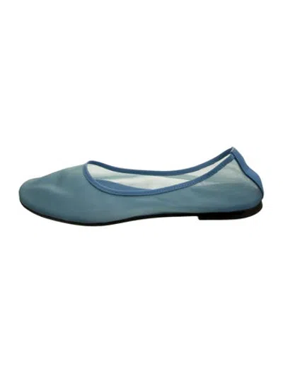 Pre-owned Dear Frances Leather Ballet Flats In Blue
