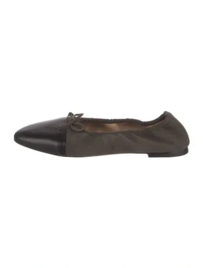 Pre-owned Dear Frances Leather Ballet Flats In Brown