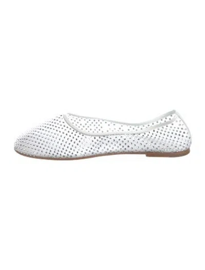 Pre-owned Dear Frances Leather Ballet Flats In Silver