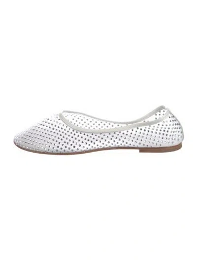 Pre-owned Dear Frances Leather Ballet Flats In Silver