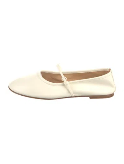 Pre-owned Dear Frances Leather Ballet Flats In White