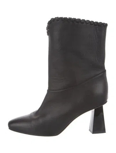 Pre-owned Dear Frances Leather Boots In Black