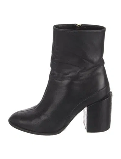 Pre-owned Dear Frances Leather Boots In Black