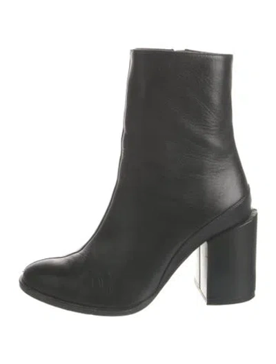 Pre-owned Dear Frances Leather Boots In Black