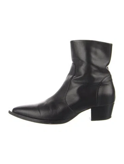 Pre-owned Dear Frances Leather Boots In Black