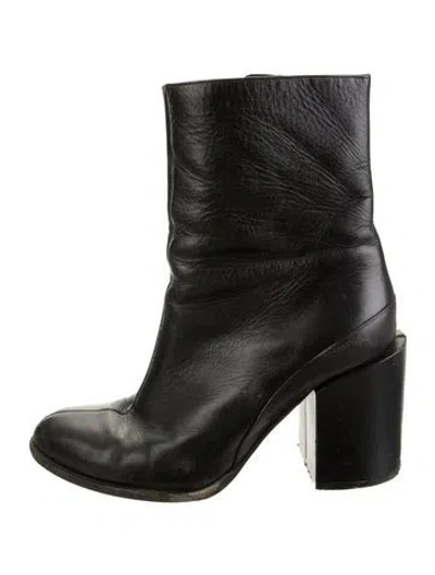 Pre-owned Dear Frances Leather Boots In Black