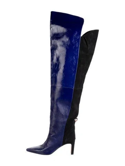 Pre-owned Dear Frances Leather Boots In Blue