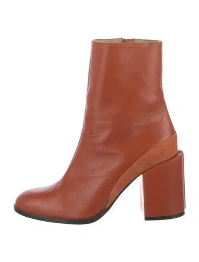 Pre-owned Dear Frances Leather Boots In Brown