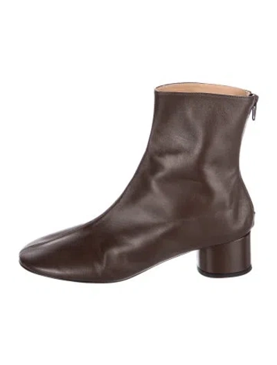 Pre-owned Dear Frances Leather Boots In Brown